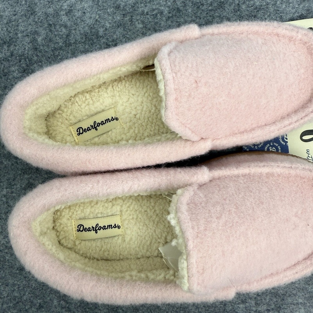 Dearfoams True Comfort Slippers Youth Girl Size 11/12 Pink Slip On Cozy Warm NEW - Picture 2 of 8